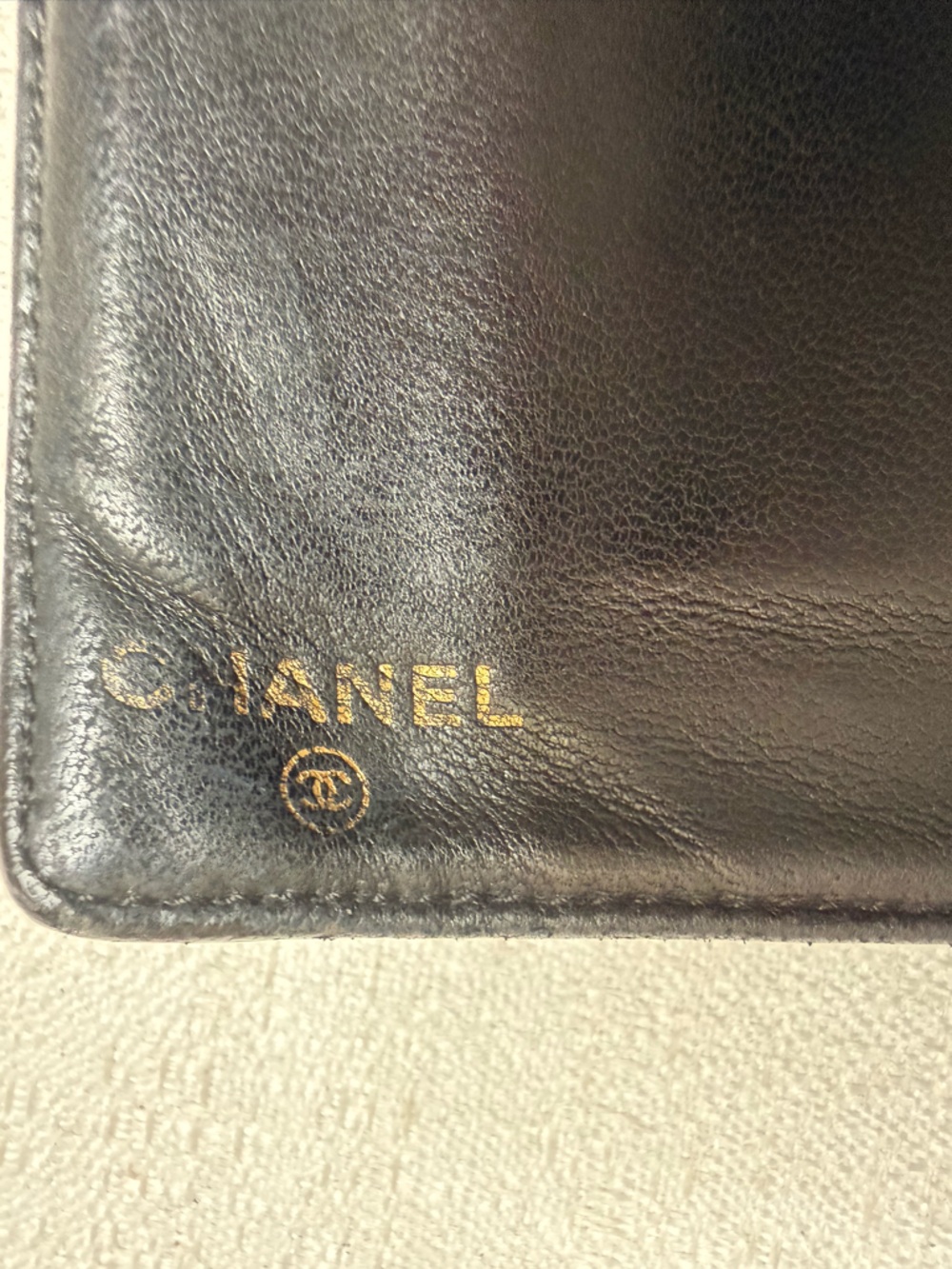 Chanel Vintage Black Caviar Leather CC Logo Long Wallet Clutch Gold tone - Picture 11 of 15